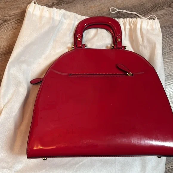 EUC Red Patent leather gold accent Ivanka Trump hand bag - Picture 3 of 12